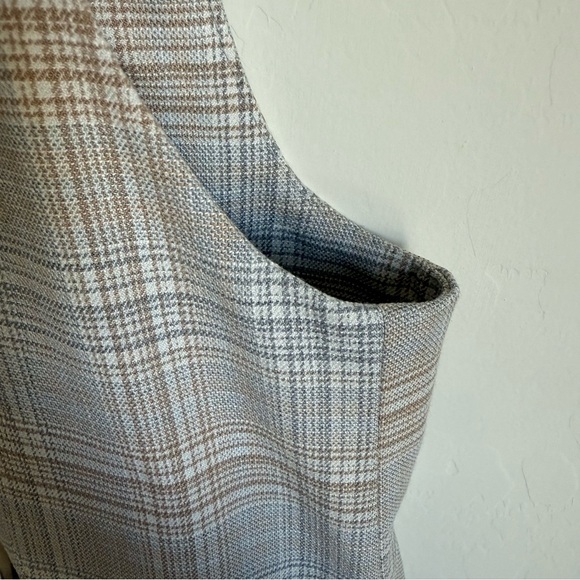 Rachel Zoe Preppy Plaid Sleeveless Blazer Long Line Vest Small - Picture 7 of 13